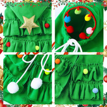 Cat Christmas Outfit Green Pet Cloak with Hat with Star and Pompoms Puppy Cape Clothes Xmas Tree Elf Costumes Party Pet Supplies Accessories for Small Dogs Cats Pet Santa Presents