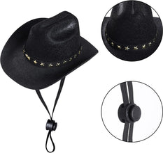 Pet Cowboy Costume Halloween Costumes for Dogs Cat Cowboy Hat with Bandana Scarf- Black, Small