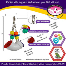 SB751 PVC Forager Bird Toy, Medium/Large Bird Size, 3” X 5” X 8”