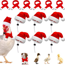 12 Pcs Christmas PET Hat Scarf Set Mini Santa Hat Scarf Xmas Small Animal Hat with Adjustable Chin Strap for Hen Duck Bunny Cat Dog Hamster Guinea Parrot (Classic Style, Small)