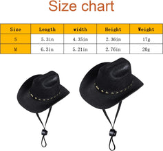 Pet Cowboy Costume Halloween Costumes for Dogs Cat Cowboy Hat with Bandana Scarf- Black, Small