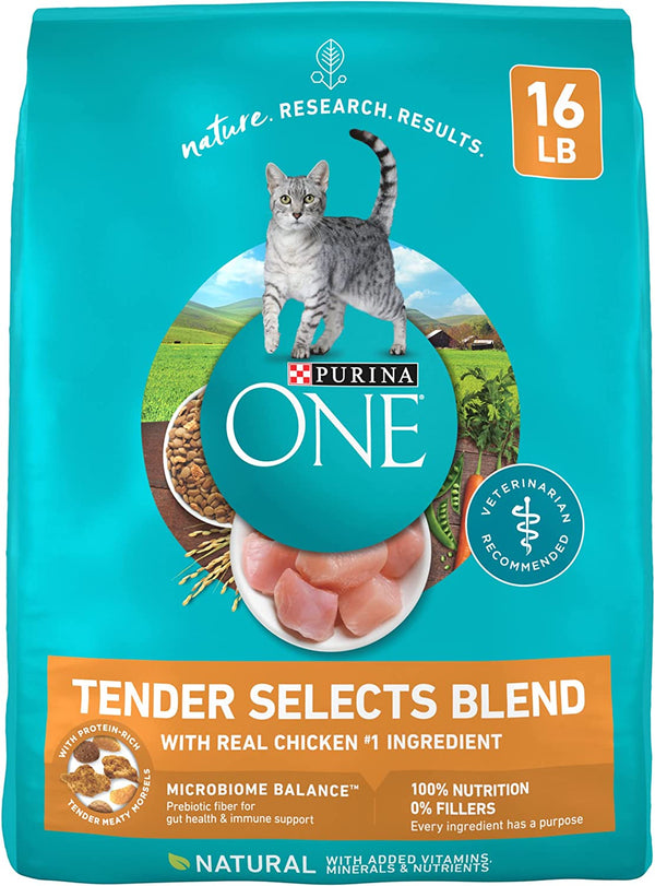 Natural Dry Cat Food, Tender Selects Blend with Real Chicken - 16 Lb. Bag