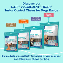 CET Veggiedent FR3SH Tartar Control Chews for Dogs, Medium (Pack of 30)