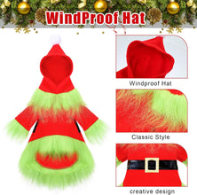 Dog Christmas Outfit Holiday Pet Character Green Hoodie Shirt with Hat for Dogs and Cats Christmas Pet Clothes Cute Dog Christmas Outfit Cosplay Party as Shown(Lovely,M)