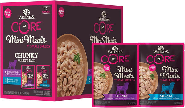 Core Grain Free Small Breed Mini Meals Chunky Variety Pack, 3 Oz (Pack of 12)