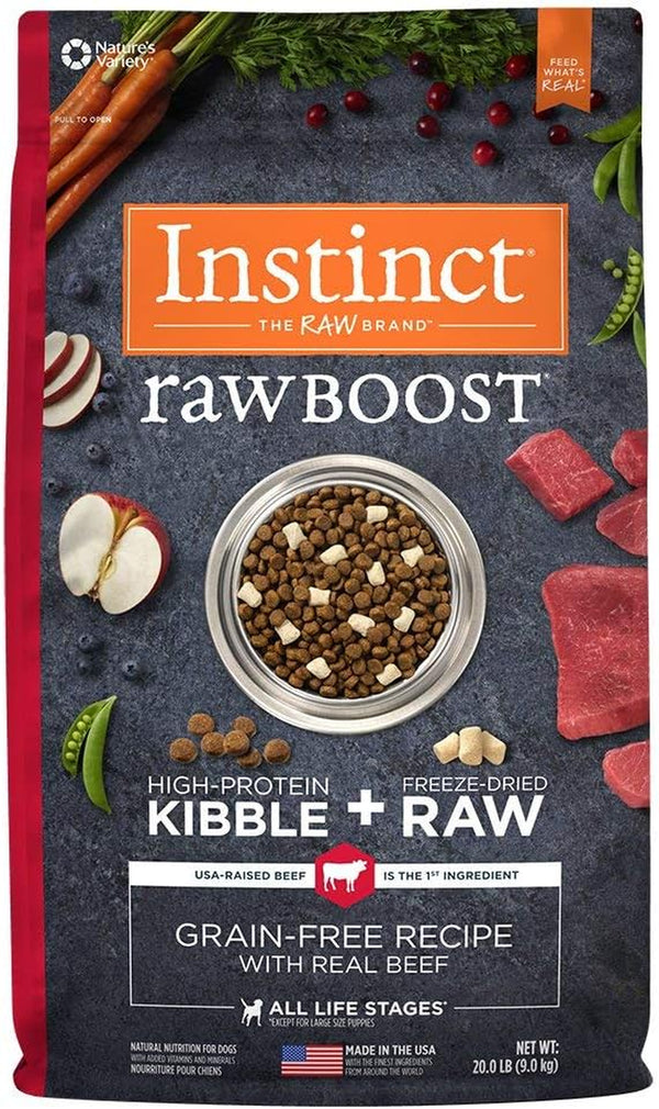 Raw Boost Grain Free Recipe with Real Beef Natural Dry Dog Food, 20 Lb. Bag