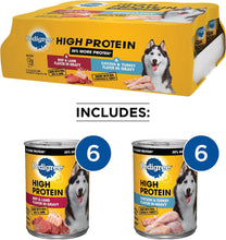 High Protein Adult Canned Wet Dog Food Variety Pack, Chicken & Turkey Flavor in Gravy and Beef & Lamb Flavor in Gravy,13.2 Oz Cans (Pack of 12)