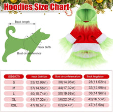 Dog Christmas Outfit Holiday Pet Character Green Hoodie Shirt with Hat for Dogs and Cats Christmas Pet Clothes Cute Dog Christmas Outfit Cosplay Party as Shown(Classic,M)