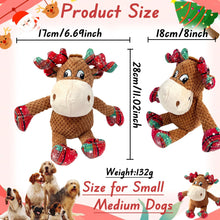 Christmas Dog Squeaky Toys with Crinkle, Xmas Interactive Plush Dog Toys, Dog Enrichment Chew Toys to Keep Them Busy, Dog Toys for Small Medium Large Dogs, Puppy Toys - Deer