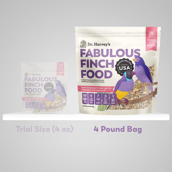 Dr. Harvey’S Fabulous Finch Food for outside Feeder and Indoor Birds- Premium Bird Feed with Seeds, Nuts, Fruits, Vegetables for Finches (4 Pounds)