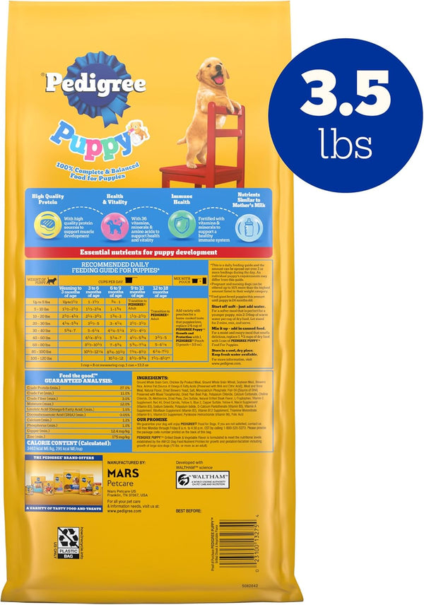 Puppy Dry Puppy Food, Grilled Steak and Vegetable Flavor, 3.5 Lb. Bag