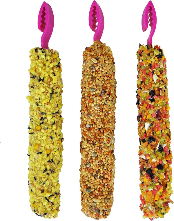 Smakers Treat Sticks for Parakeet- 3-In-1 Flavor (Egg, Honey & Fruit)