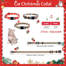 Cat Collar Breakaway with Bells - 3 Pack Breakaway Cat Collars Quick Release Safe Buckle Adjustable Kitten Collar for Girl Boy Cats Pets Supplies,Stuff,Accessories (Christmas)