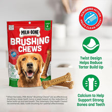 Original Brushing Chews 25 Large Daily Dental Dog Treats Scrubbing Action Helps Clean Teeth