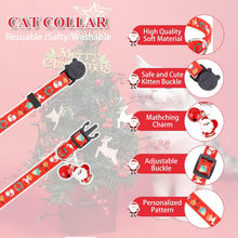 Cat Collar Breakaway with Bells - 3 Pack Breakaway Cat Collars Quick Release Safe Buckle Adjustable Kitten Collar for Girl Boy Cats Pets Supplies,Stuff,Accessories (Christmas)