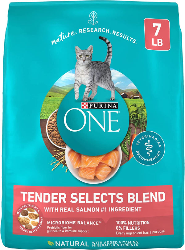 Natural Dry Cat Food, Tender Selects Blend with Real Salmon - 7 Lb. Bag