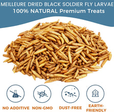 5Lbs Dried Black Soldier Fly Larvae for Chickens Food - 100% Natural BSF Larvae More Calcium than Dried Mealworms - High Protein Chicken Treats for Laying Hens Ducks Birds