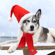 Dog Santa Hat and Scarf - Christmas Dog Costumes Pet Santa Hat Christmas Dog Scarf for Large Dogs