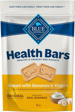 Health Bars Crunchy Dog Biscuits, Oven-Baked Dog Treats Made with Natural Ingredients, Bananas & Yogurt, 16-Oz. Bag