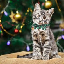 3Pack Christmas Cat Collars Breakaway with Bow Tie and Bell Christmas Adjustable Plaid Snowflake Collar Buckle Safety for Puppy Kittens