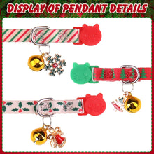 Christmas Breakaway Cat Collars with Bell & Cute Pendants - 3 Pack Adjustable Safety Kitten Collars - Xmas Collar for Kitten Cat Christmas Party