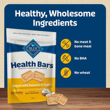 Health Bars Crunchy Dog Biscuits, Oven-Baked Dog Treats Made with Natural Ingredients, Bananas & Yogurt, 16-Oz. Bag