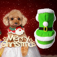 Christmas Dog Santa Costume Outfit, Xmas Puppy Santa Claus Clothes Suits Hat for Pet Dogs Cats Party New Year Funny Cosplay (Green, Medium)