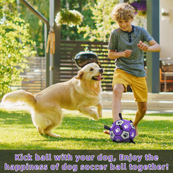 Dog Toys Soccer Ball with Straps - Dog Water Toy, Puppy Birthday Gifts, Durable Dog Balls for Small Medium Dogs （6 Inch）