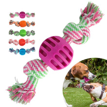 Pet Dog Toy Cotton Rope Double Knot Ball Bite Resistant Tooth Cleaning Toy Ball