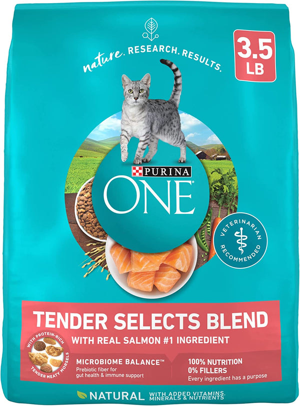 Natural Dry Cat Food, Tender Selects Blend with Real Salmon - 3.5 Lb. Bag