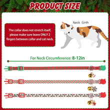 Christmas Breakaway Cat Collars with Bell & Cute Pendants - 3 Pack Adjustable Safety Kitten Collars - Xmas Collar for Kitten Cat Christmas Party