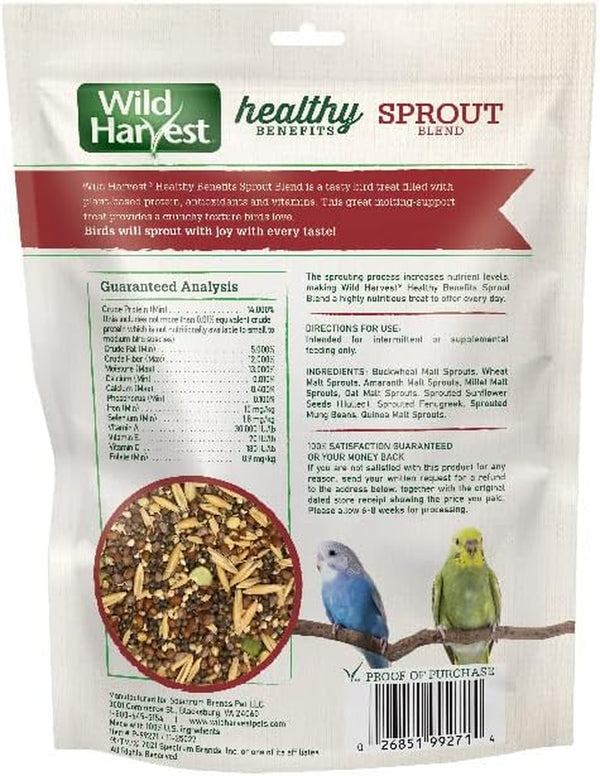 Healthy Benefits Sprout Blend for Small and Medium Birds, 2.5 Oz