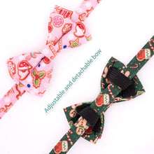 2 Pack Christmas Cat Collar Cute Holiday Cat Collar with Bow Tie Breakaway Pink Green Winter Collar for Boy Girl Cats Female Male Cat Christmas Collar