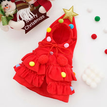 Cat Christmas Outfit Red Pet Cloak with Hat with Star and Pompoms Puppy Cape Clothes Xmas Tree Elf Costumes Party Pet Supplies Accessories for Small Dogs Cats Pet Santa Presents