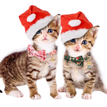 2 Pack Christmas Cat Collar Cute Holiday Cat Collar with Bow Tie Breakaway Pink Green Winter Collar for Boy Girl Cats Female Male Cat Christmas Collar